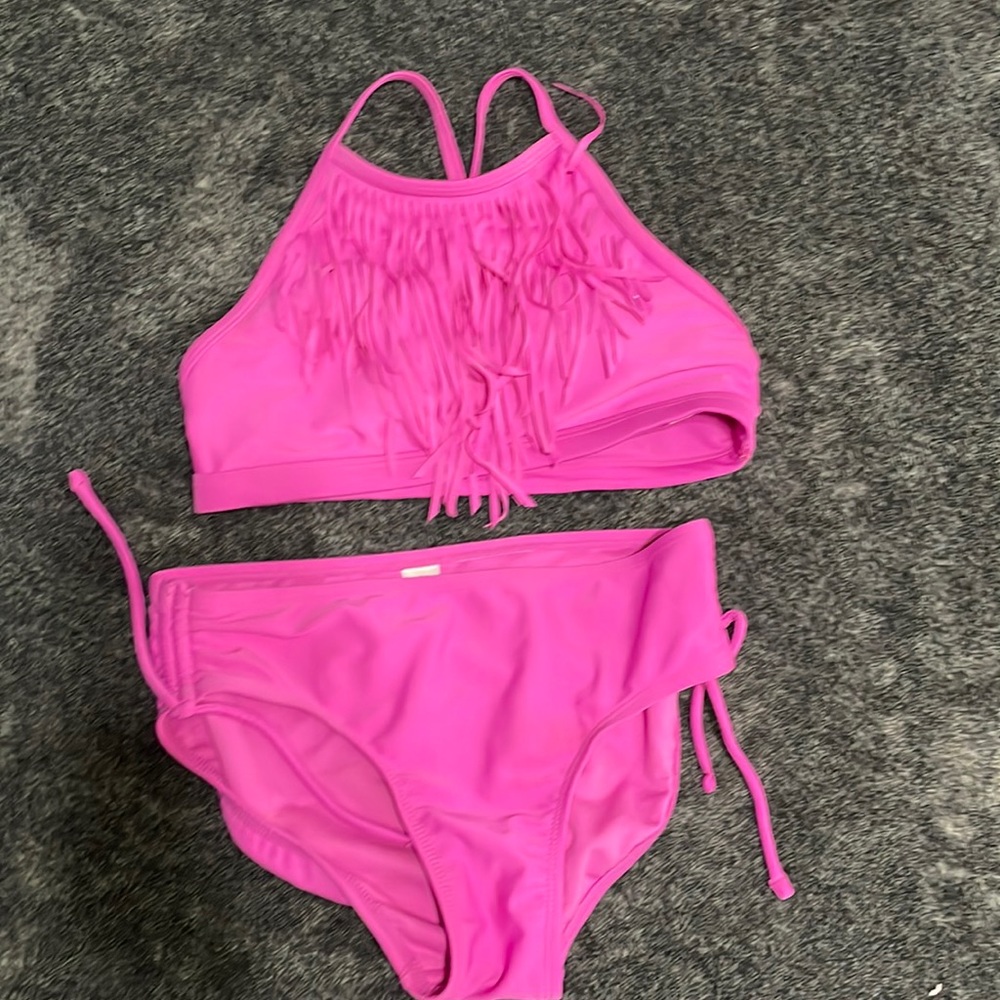 Fuchsia pink girls justice bathing suits